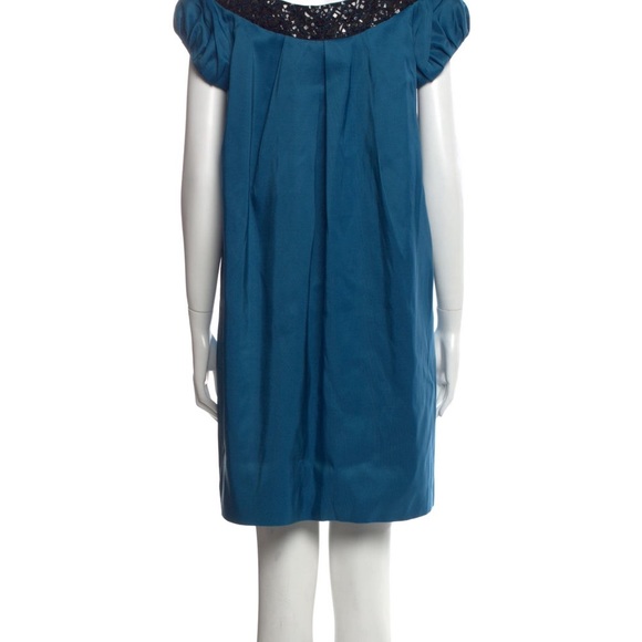 MARCHESA Beaded Collar & Blue Silk Dress - Picture 12 of 13